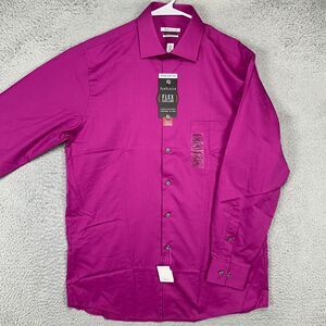 Van Heusen Flex Collar Dress Shirt Men 15.5 32-33 Pink Regular Fit Button Up NEW